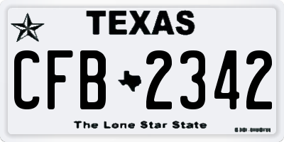 TX license plate CFB2342
