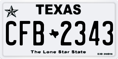 TX license plate CFB2343