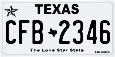 TX license plate CFB2346