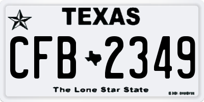 TX license plate CFB2349