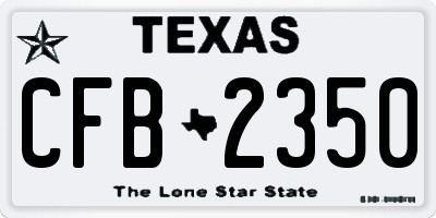 TX license plate CFB2350