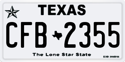 TX license plate CFB2355