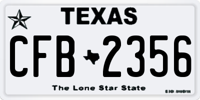 TX license plate CFB2356