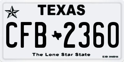 TX license plate CFB2360