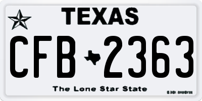 TX license plate CFB2363