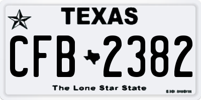 TX license plate CFB2382