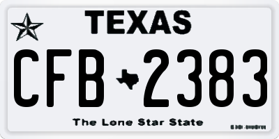 TX license plate CFB2383