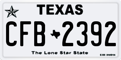 TX license plate CFB2392