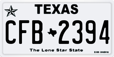 TX license plate CFB2394