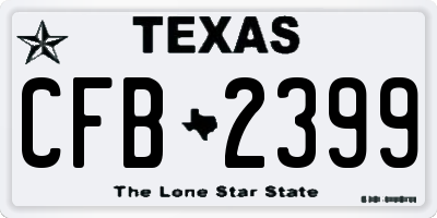 TX license plate CFB2399
