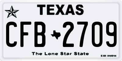 TX license plate CFB2709