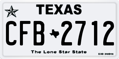 TX license plate CFB2712