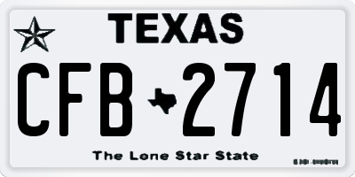 TX license plate CFB2714