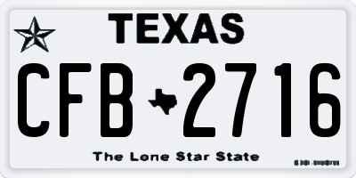 TX license plate CFB2716