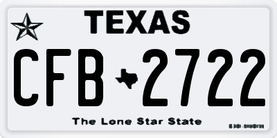 TX license plate CFB2722