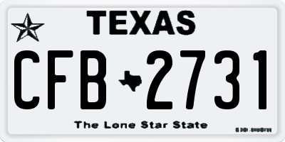 TX license plate CFB2731