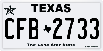 TX license plate CFB2733
