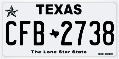 TX license plate CFB2738