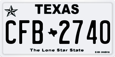 TX license plate CFB2740