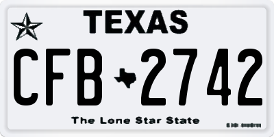 TX license plate CFB2742