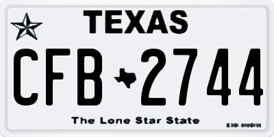 TX license plate CFB2744