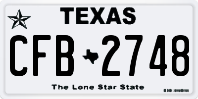 TX license plate CFB2748