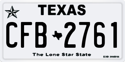 TX license plate CFB2761