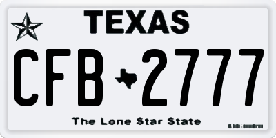 TX license plate CFB2777