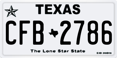 TX license plate CFB2786