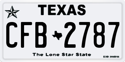 TX license plate CFB2787