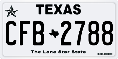 TX license plate CFB2788