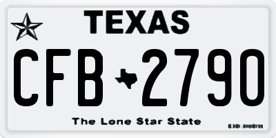 TX license plate CFB2790