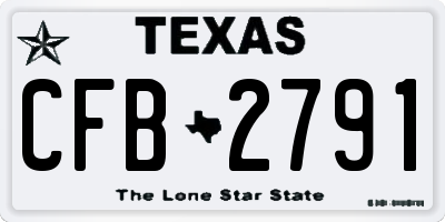 TX license plate CFB2791