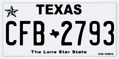 TX license plate CFB2793