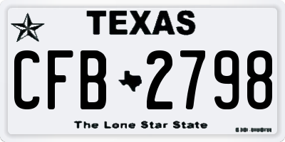 TX license plate CFB2798