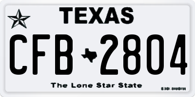 TX license plate CFB2804