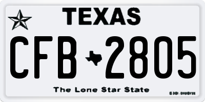 TX license plate CFB2805