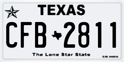 TX license plate CFB2811