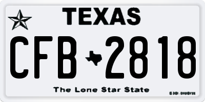 TX license plate CFB2818
