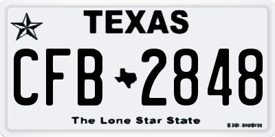 TX license plate CFB2848