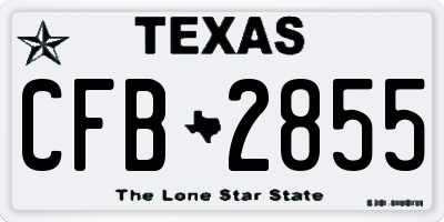 TX license plate CFB2855