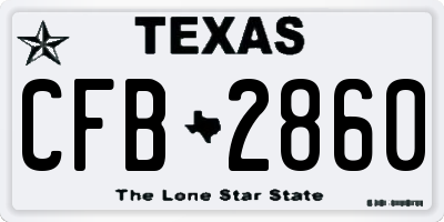 TX license plate CFB2860