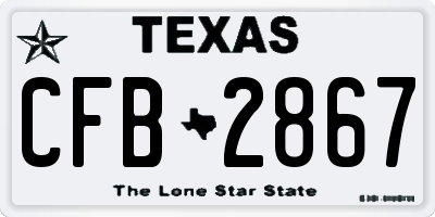 TX license plate CFB2867