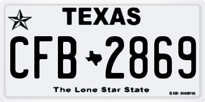 TX license plate CFB2869