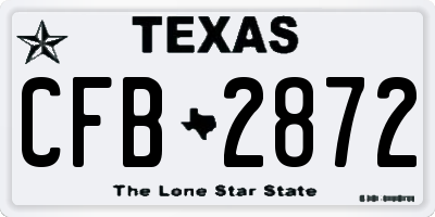 TX license plate CFB2872