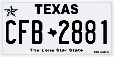 TX license plate CFB2881