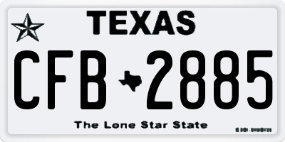 TX license plate CFB2885