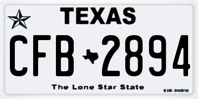 TX license plate CFB2894