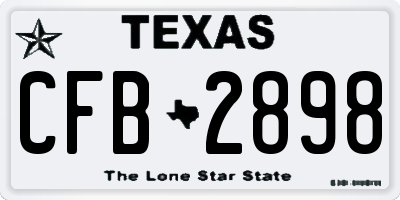 TX license plate CFB2898