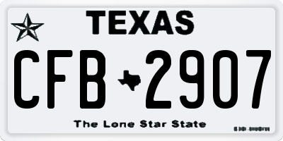 TX license plate CFB2907